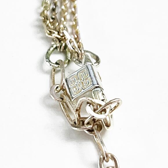 Givenchy Silver Crystal Teardrop Necklace - Picture 9 of 9